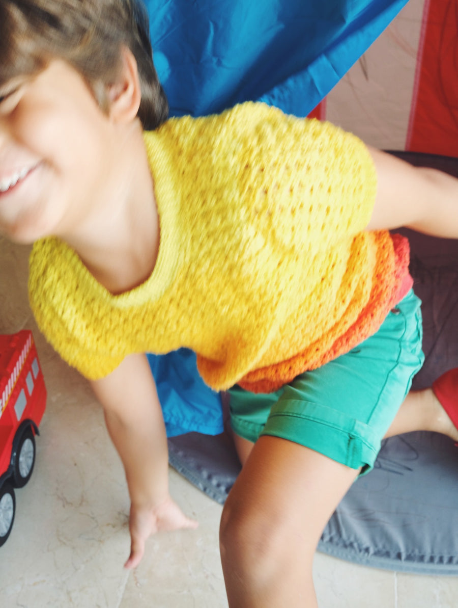 Kids Crochet T-Shirt - 3/4