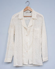 The White Eyelet Long Sleeve Shirt - S/M/L