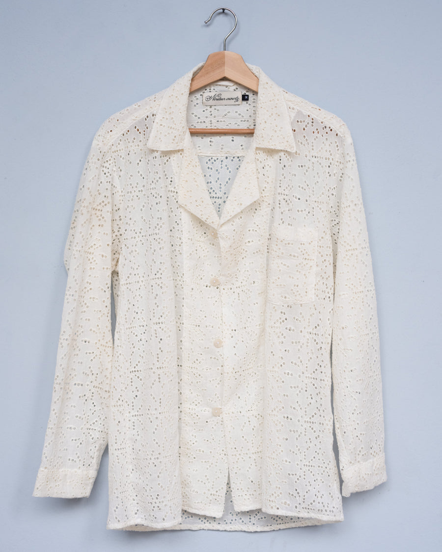 The White Eyelet Long Sleeve Shirt - S/M/L