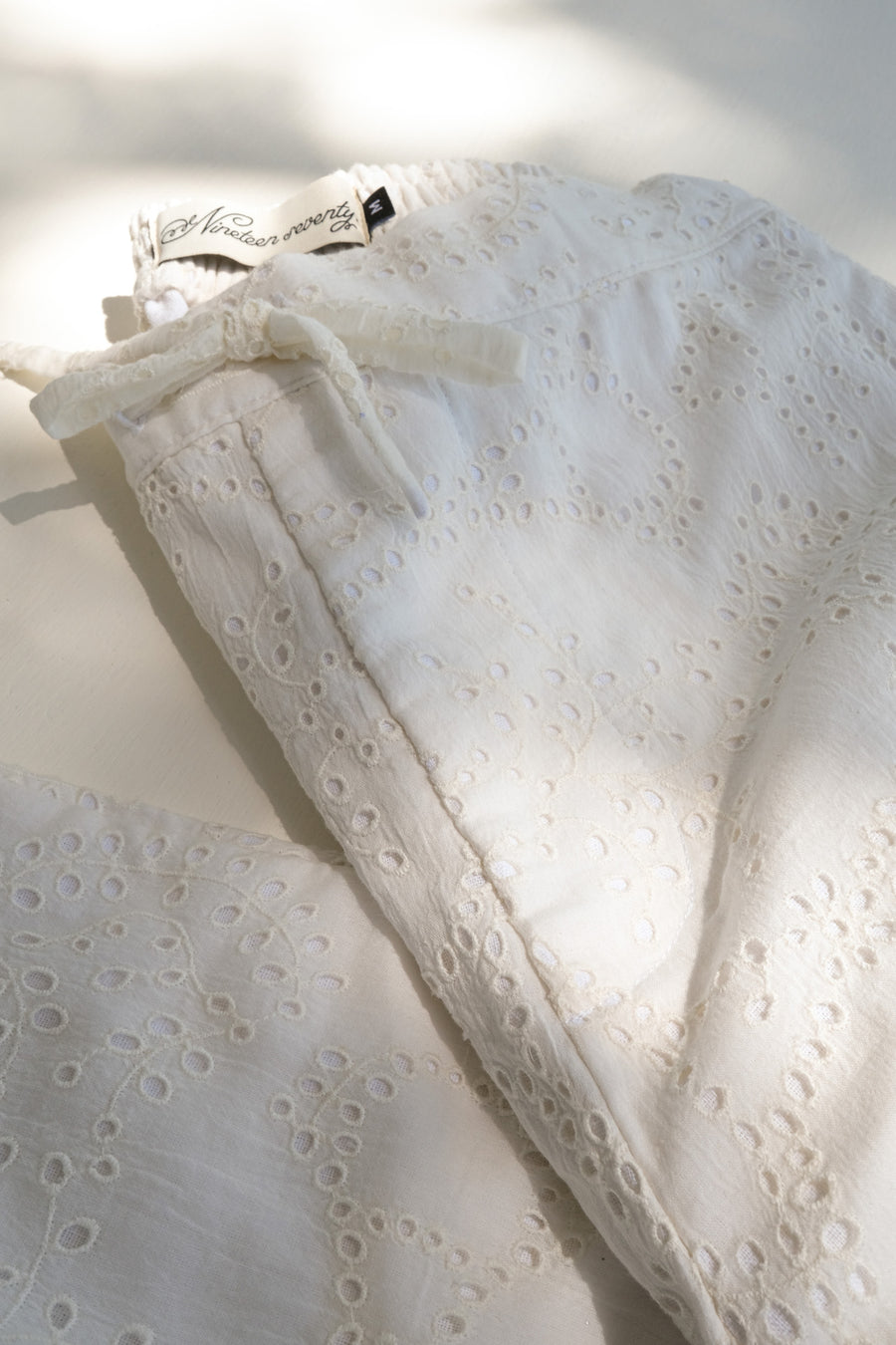 The White Eyelet Pants - M/L
