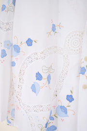 The Blue Appliqué Floral Shirt - L
