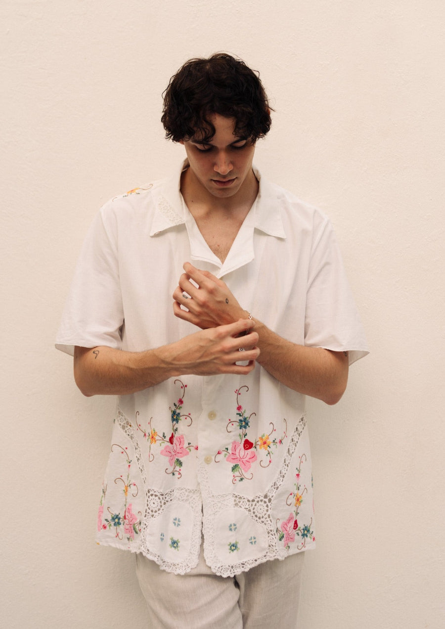 The Appliqué Embroidered Shirt - L
