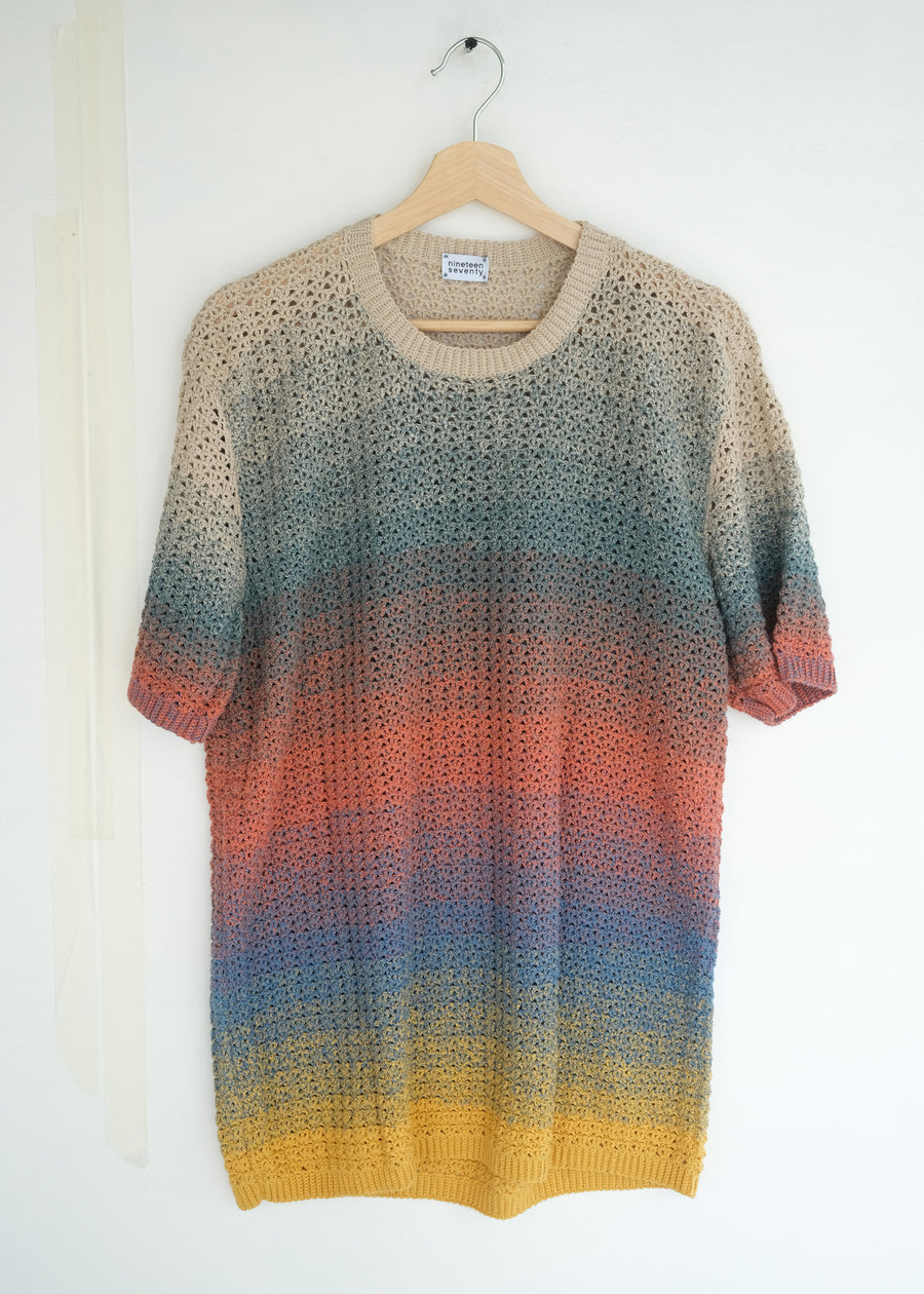 The non-vibrant rainbow crochet tshirt- XL