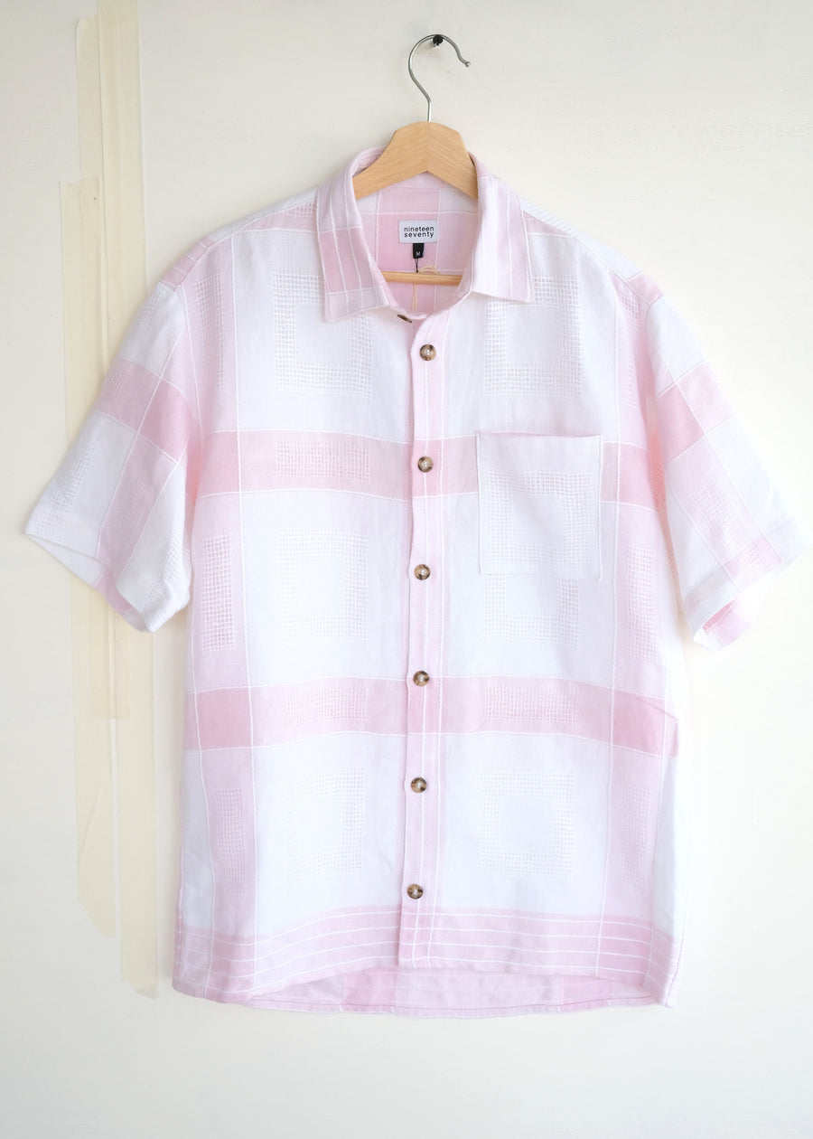The Pale Pink & White Shirt - M
