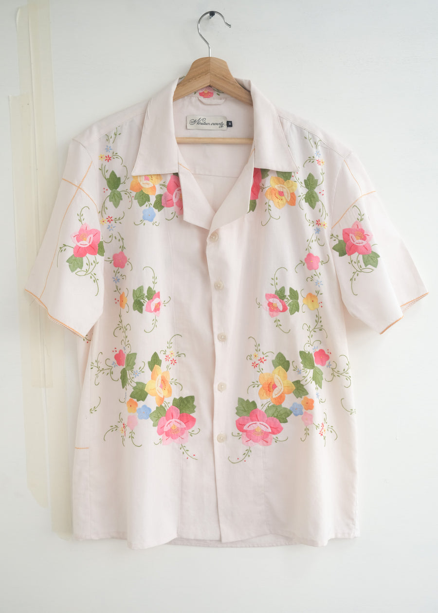 The Floral Appliqué Shirt - M
