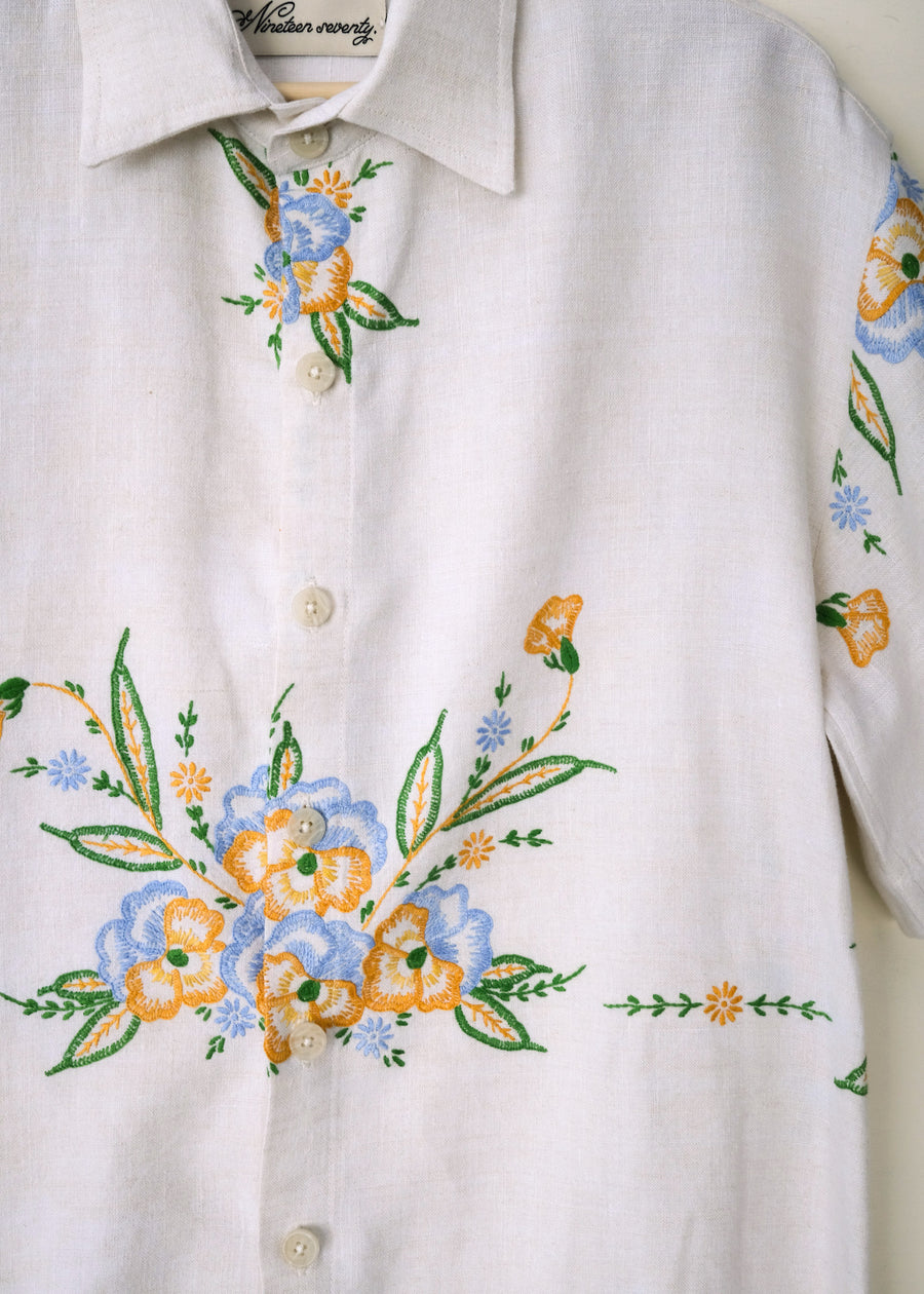 The Floral Embroidered Shirt - S – Nineteen Seventy