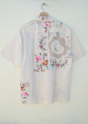 The Flower Embroidered Shirt - L